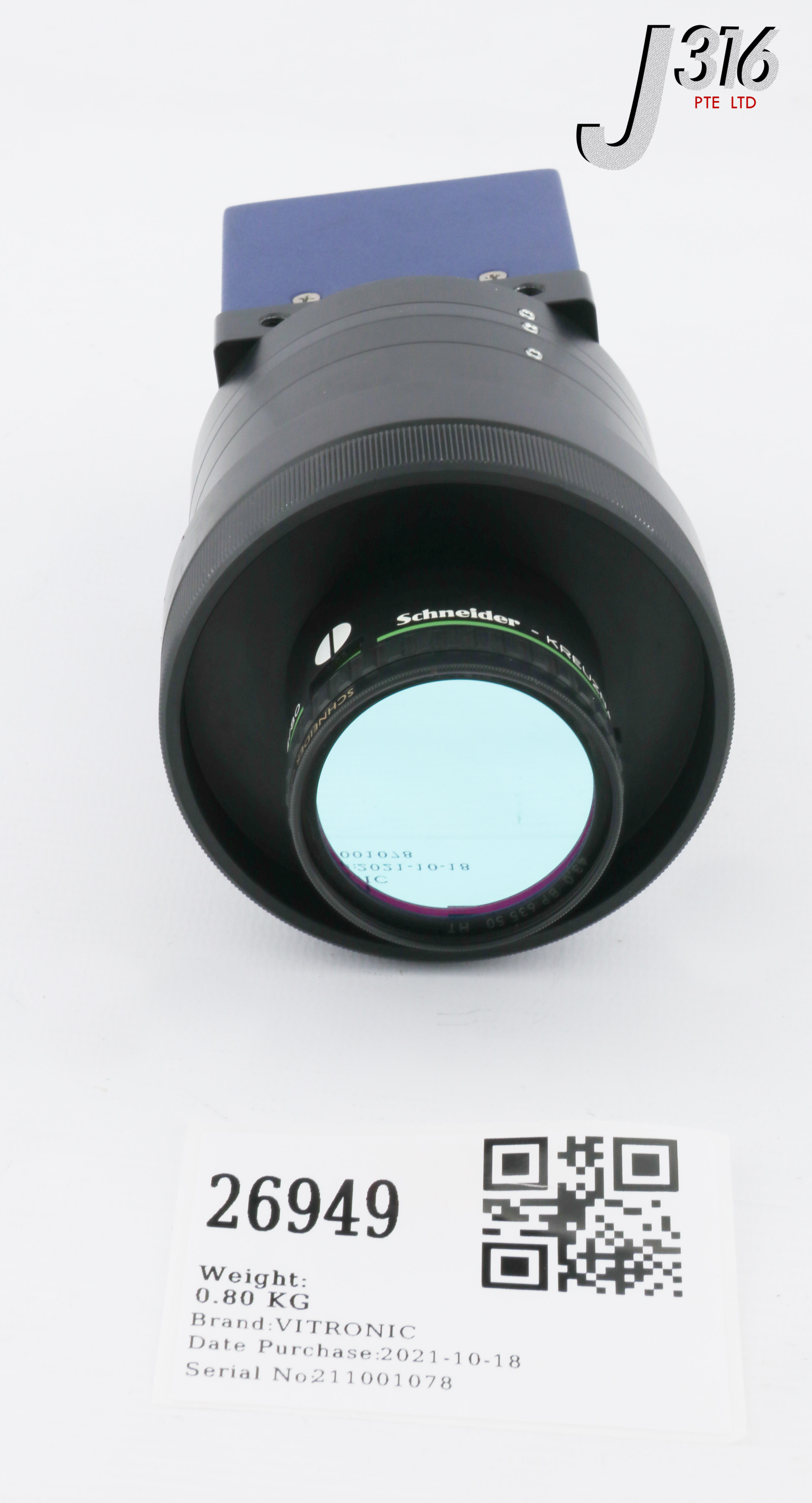 26949 VITRONIC VICAM HD4 GIGE TEMP W/ SCHNEIDER COMPONON-S 4/80